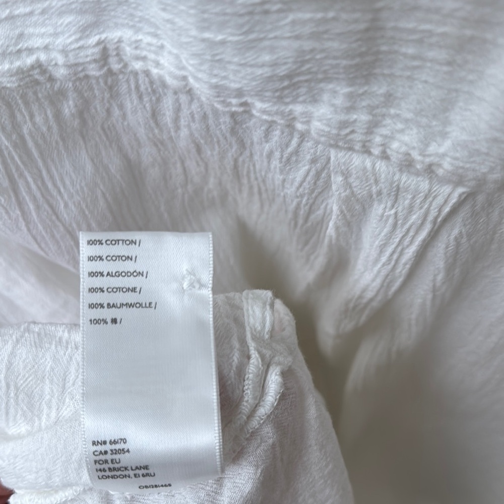 Standard Cloth White Casual Button Down Shirt with Textured Fabric - Picture 14 of 14